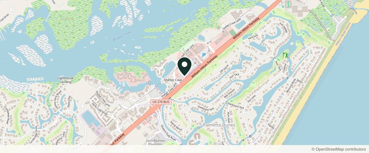 Map showing the exact location of LUX ~ A Medical Spa at 24 Shelter Cove Ln Ste 50, Hilton Head Island, SC 29928, USA