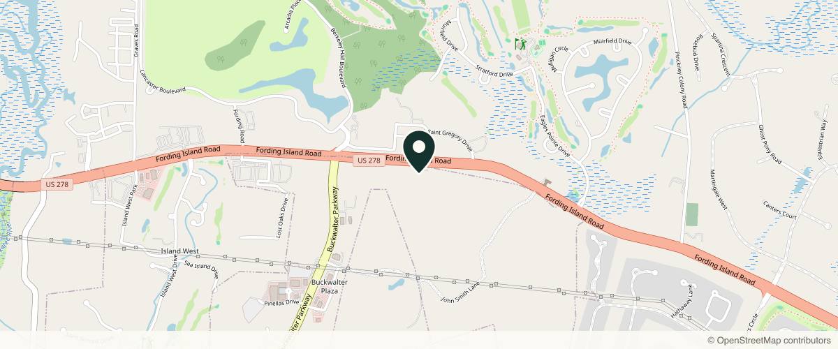 Map showing the exact location of LUX ~ A Medical Spa at 350 Fording Island Rd #101, Bluffton, SC 29910, USA