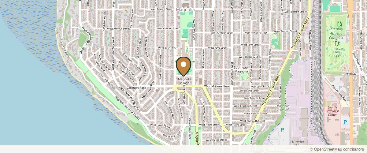 Map showing the exact location of Lux Aesthetics at 2425 33rd Ave W # A1, Seattle, WA 98199, USA