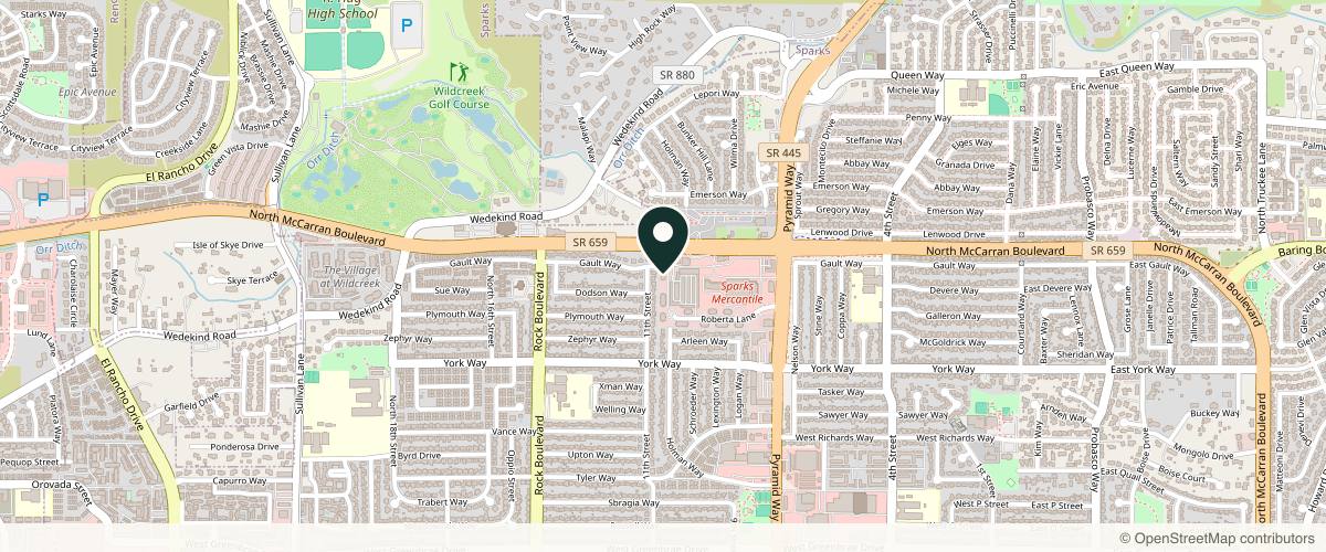 Map showing the exact location of Lux Dermatology at 1075 Roberta Ln Ste 102, Sparks, NV 89431