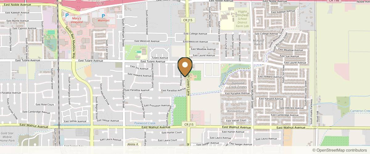 Map showing the exact location of Lux Dermatology at 1337 S Lovers Ln Ste D, Visalia, CA 93292, USA