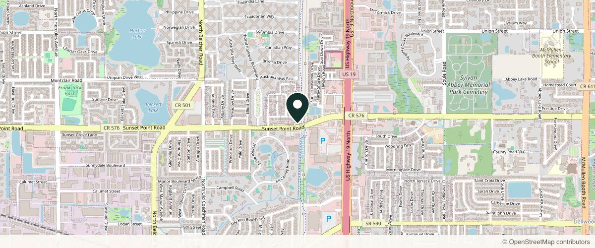 Map showing the exact location of Lux Injectables at 2500 Sunset Point Rd, Clearwater, FL 33765, USA