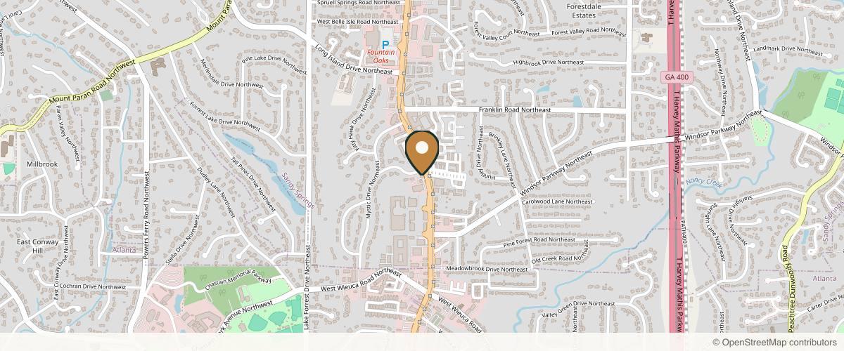 Map showing the exact location of LUX Med Spa at 4684 Roswell Rd NE Unit A1, Atlanta, GA 30342, USA