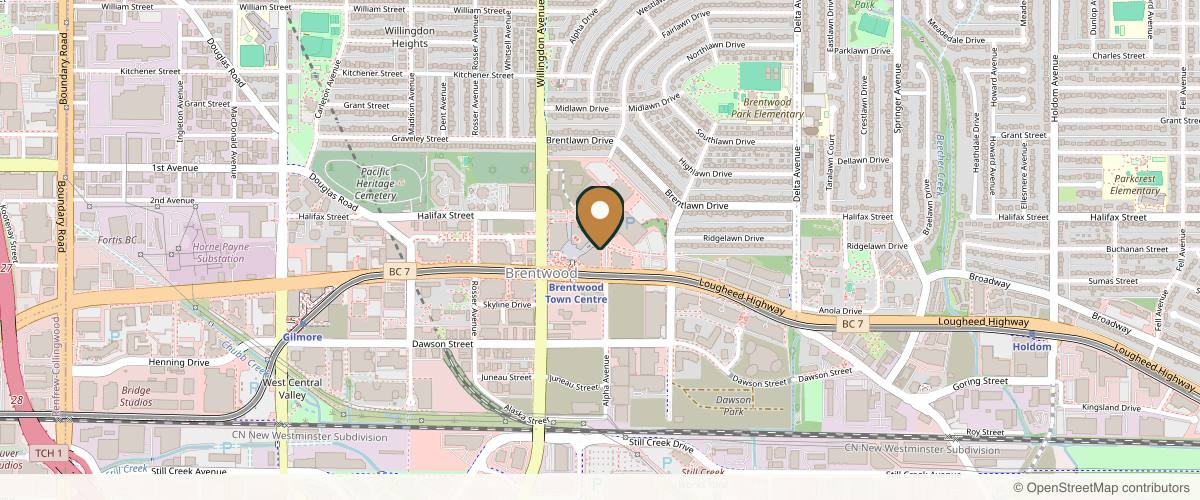 Map showing the exact location of Lux Skin Lab at 4525 Lougheed Hwy, Burnaby, BC V5C 0K6, Canada