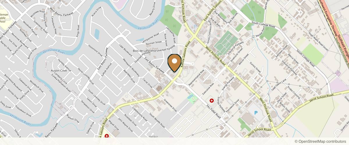 Map showing the exact location of Lux Spa at 340 Kaliste Saloom Rd #H, Lafayette, LA 70508, USA