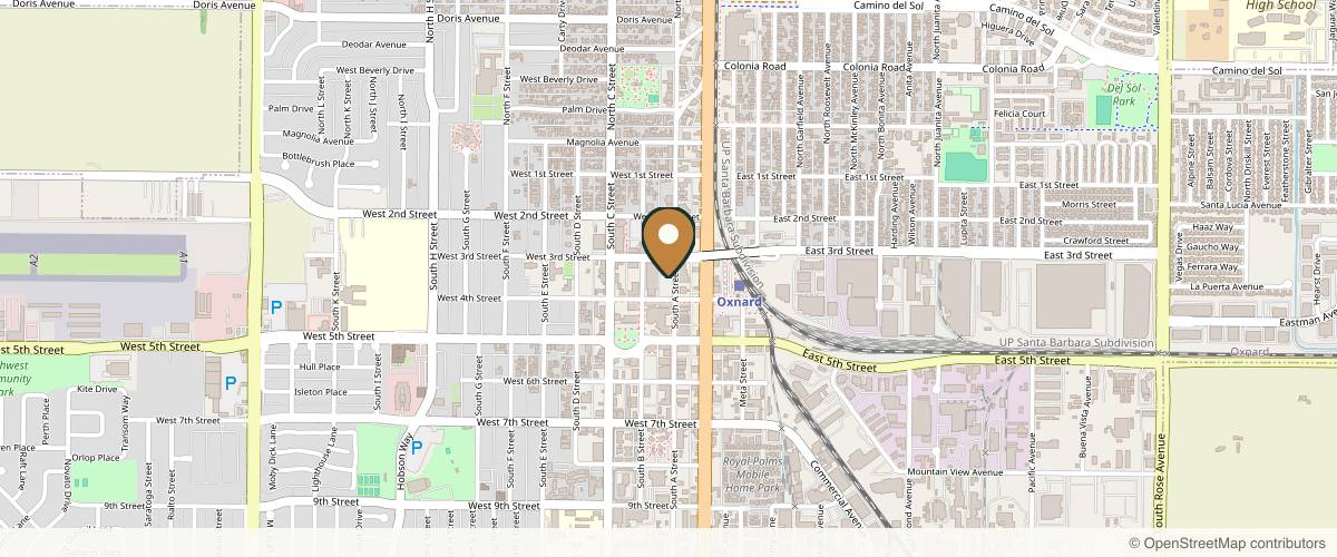 Map showing the exact location of Luxe Aesthetic Surgery & Medical Spa - Hi-Definition Liposuction, Breast Augmentation, Hair Restoration &Transplant at 335 S A St, Oxnard, CA 93030, USA