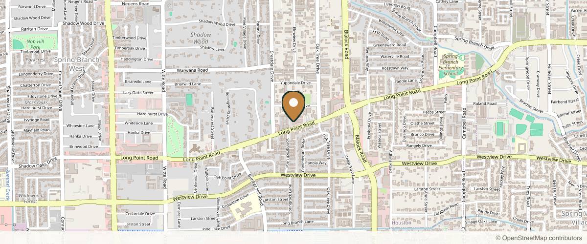 Map showing the exact location of Luxe Aesthetics & Wellness at 9610 Long Point Rd #150, Houston, TX 77055, USA
