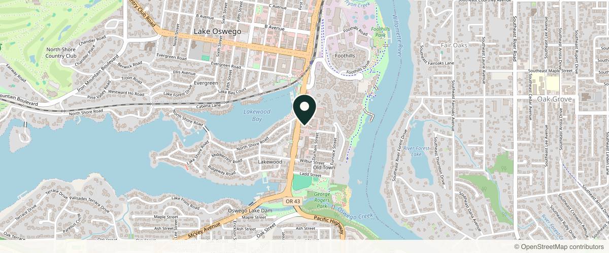 Map showing the exact location of Luxe Atelier Spa at 101 S State St #4110, Lake Oswego, OR 97034, USA