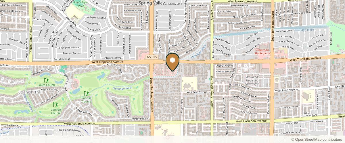 Map showing the exact location of Luxe Md Aesthetics at 6787 W Tropicana Ave #110, Las Vegas, NV 89103, USA