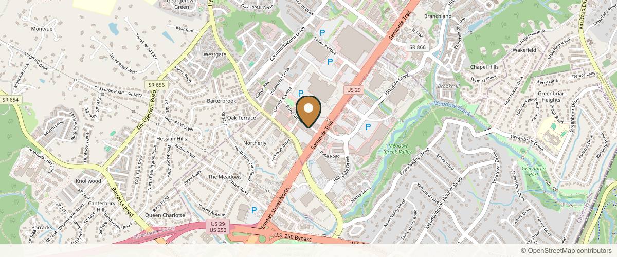 Map showing the exact location of Luxura Aesthetic Medical Spa at 2015 Bond St #170, Charlottesville, VA 22901, USA