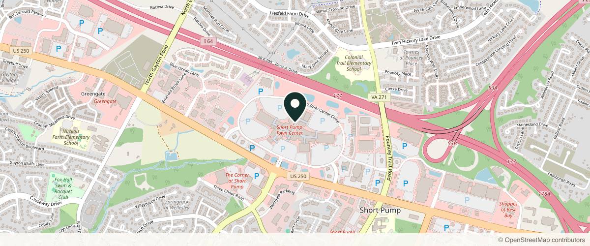 Map showing the exact location of Luxura Aesthetic Medical Spa at 11800 W Broad St, Richmond, VA 23233, USA