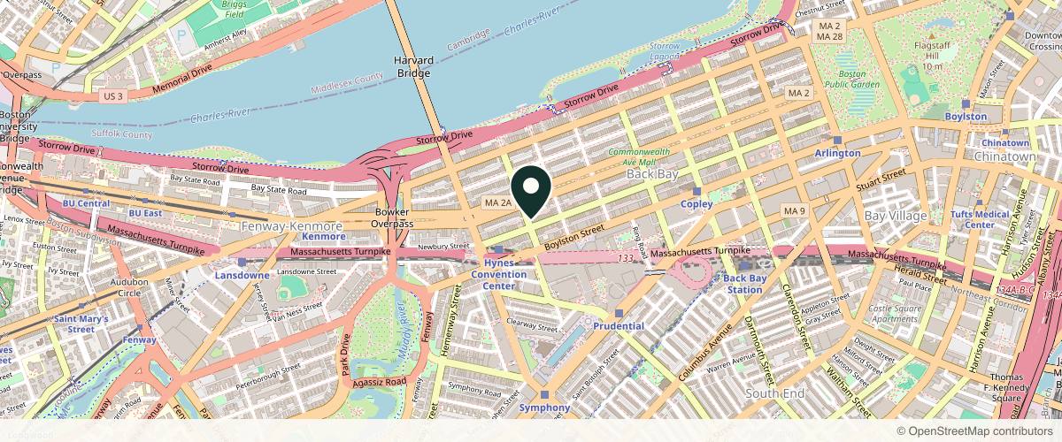 Map showing the exact location of Luxury Aesthetics Center at 305 Newbury St #21, Boston, MA 02115, USA