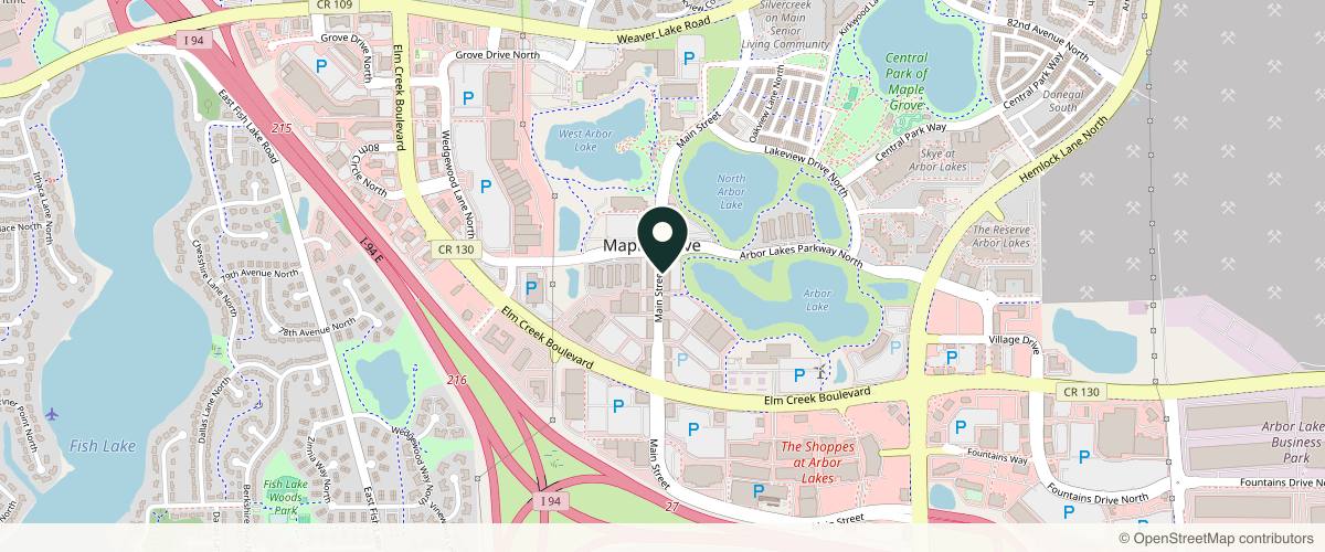 Map showing the exact location of Luxus Laser and Esthetics at 7882 Main St, Maple Grove, MN 55369, USA