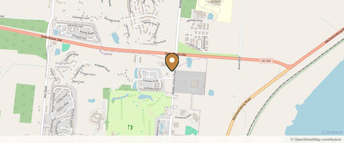 Map showing the exact location of M~Esthetics Wellness, Weight Loss & IV Hydration at 3673 Middle Urbana Rd, Springfield, OH 45502, USA