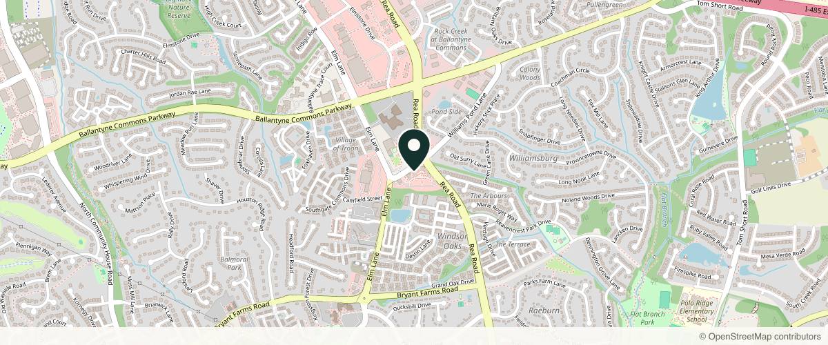 Map showing the exact location of M2 Medical Spa and Wellness at 8430 Rea Rd # E, Charlotte, NC 28277, USA