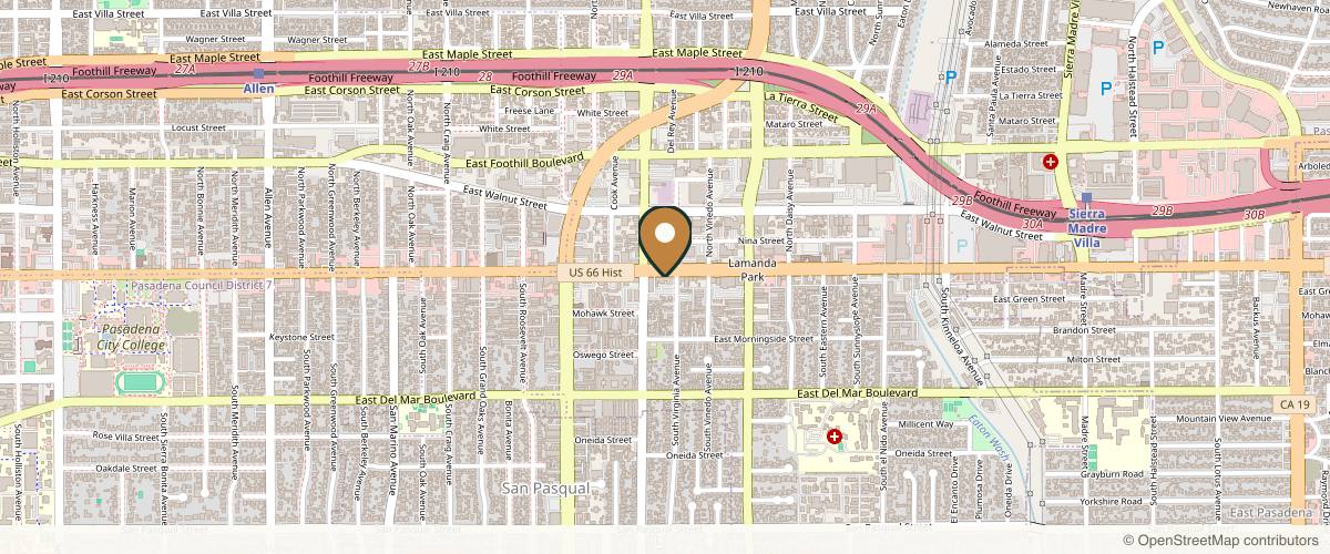Map showing the exact location of M.A DREAM SKIN at 2548 E Colorado Blvd Ste 2, Pasadena, CA 91107, USA