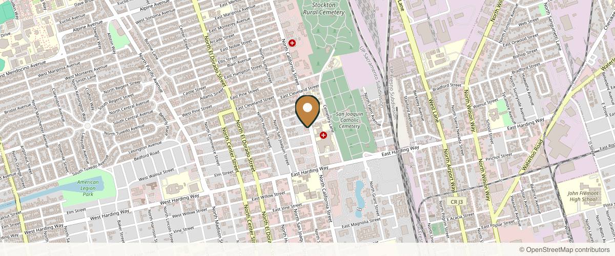 Map showing the exact location of Mabourakh Shahriar MD Facs at 1805 N California St, Stockton, CA 95204, USA