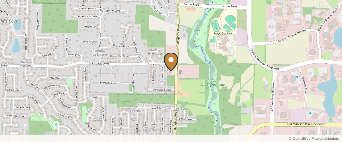 Map showing the exact location of Madison Wellness & Aesthetic Center at 844 Slaughter Rd Ste A, Madison, AL 35758, USA