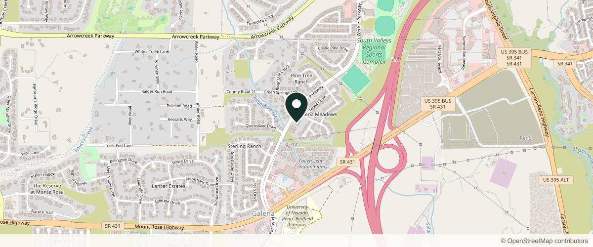 Map showing the exact location of Magnetic Aesthetics at 16520 Wedge Pkwy Ste 100, Reno, NV 89511, USA