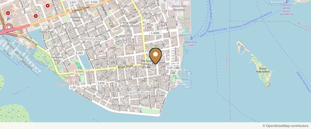 Map showing the exact location of Magnolia Med Spa at 53 Broad St, Charleston, SC 29401, USA