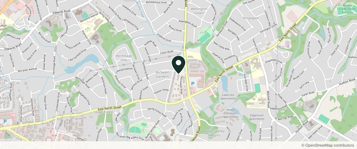 Map showing the exact location of Magnolia Medical Aesthetics at 534 Old Howell Rd Ste 100, Greenville, SC 29615, USA
