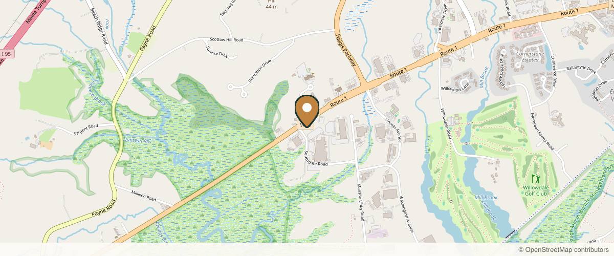 Map showing the exact location of Maine Laser Skin Care & Medi Spa at 438 US-1, Scarborough, ME 04074, USA