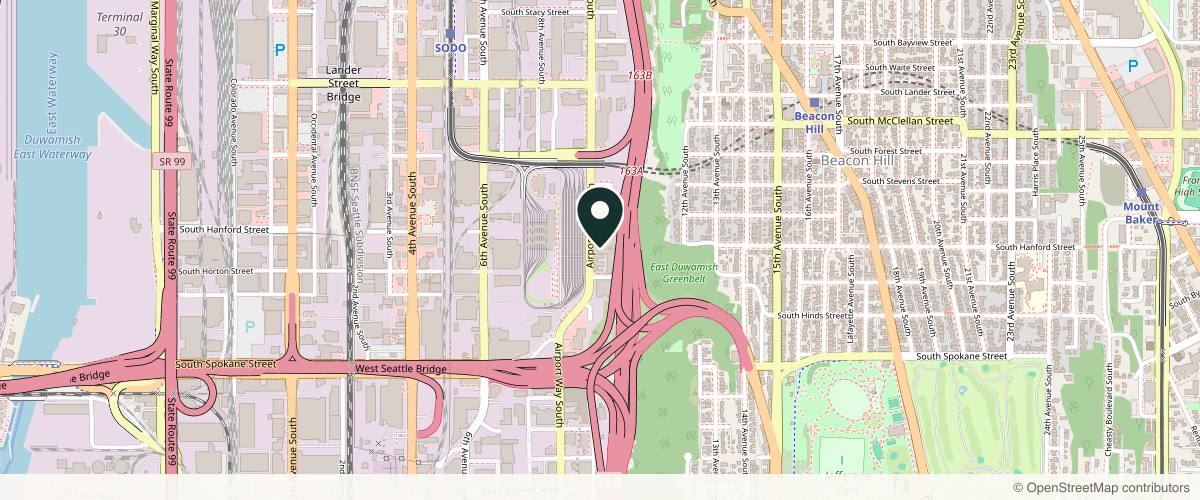 Map showing the exact location of Maintenance Bar Seattle Med Spa + Aesthetics at 3250 Airport Wy S Loft 720, Seattle, WA 98134, USA