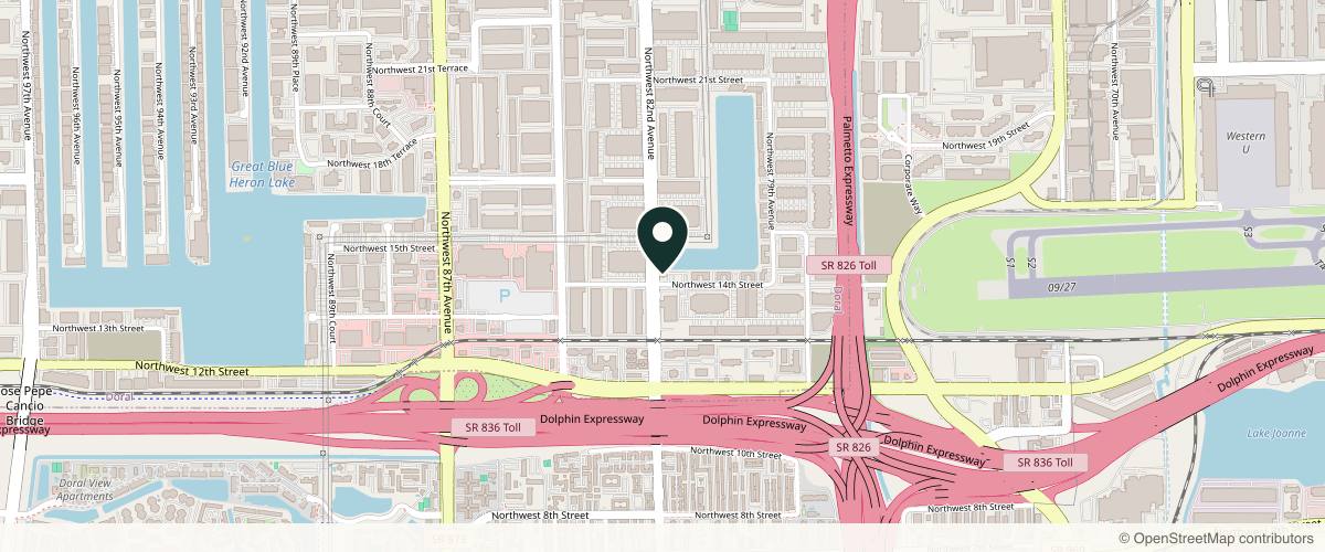 Map showing the exact location of Makeover Aesthetics at 8181 NW 14th St #300, Doral, FL 33126, USA