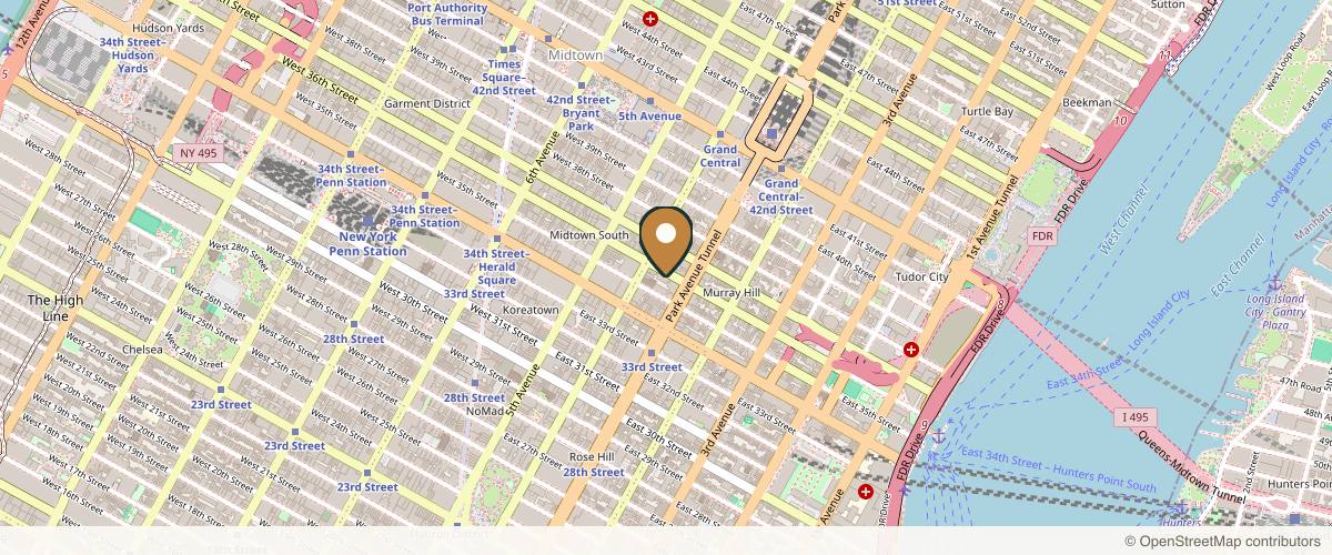 Map showing the exact location of Manhattan Aesthetics at 36 E 36th St 2nd Floor, New York, NY 10016, USA