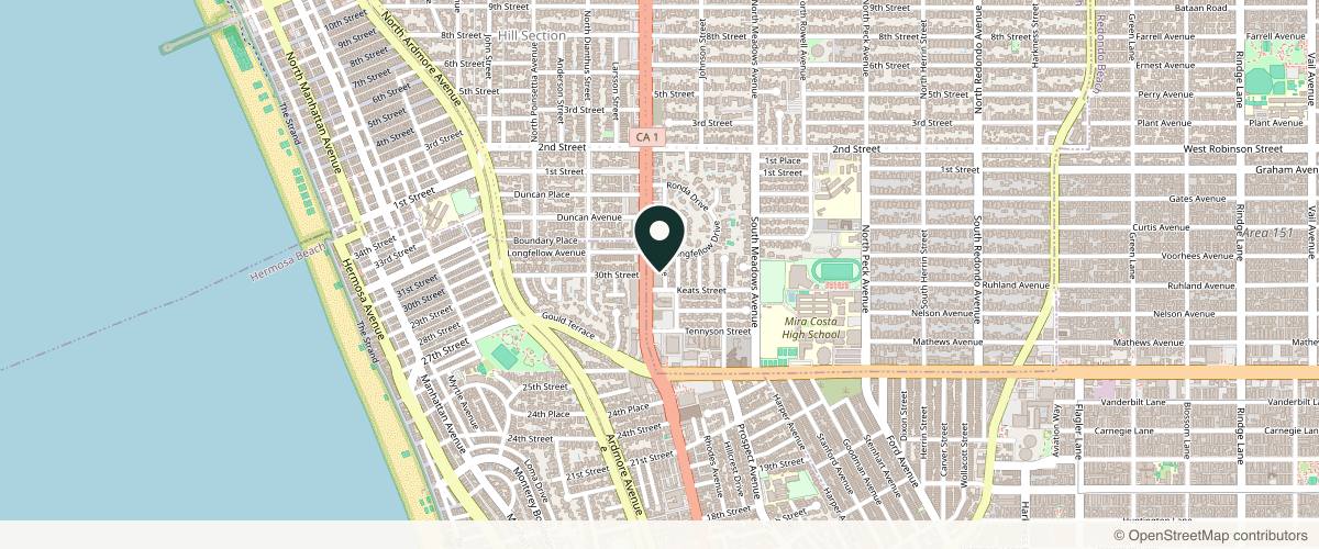 Map showing the exact location of Manhattan Dermatology at 400 S Sepulveda Blvd Ste 205, Manhattan Beach, CA 90266, USA