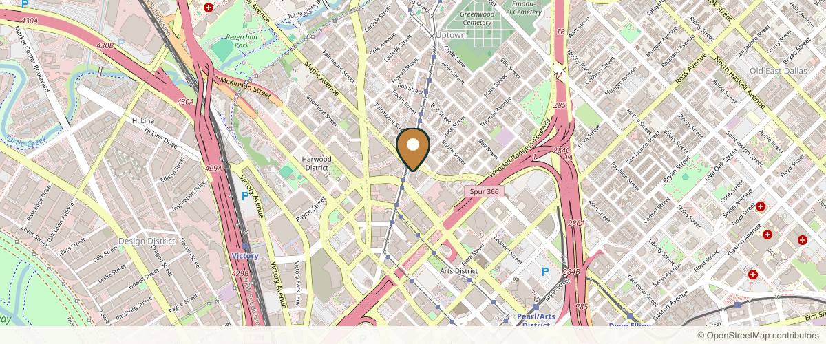 Map showing the exact location of Mara's Med Spa at 2222 McKinney Ave Unit 120, Dallas, TX 75201, USA