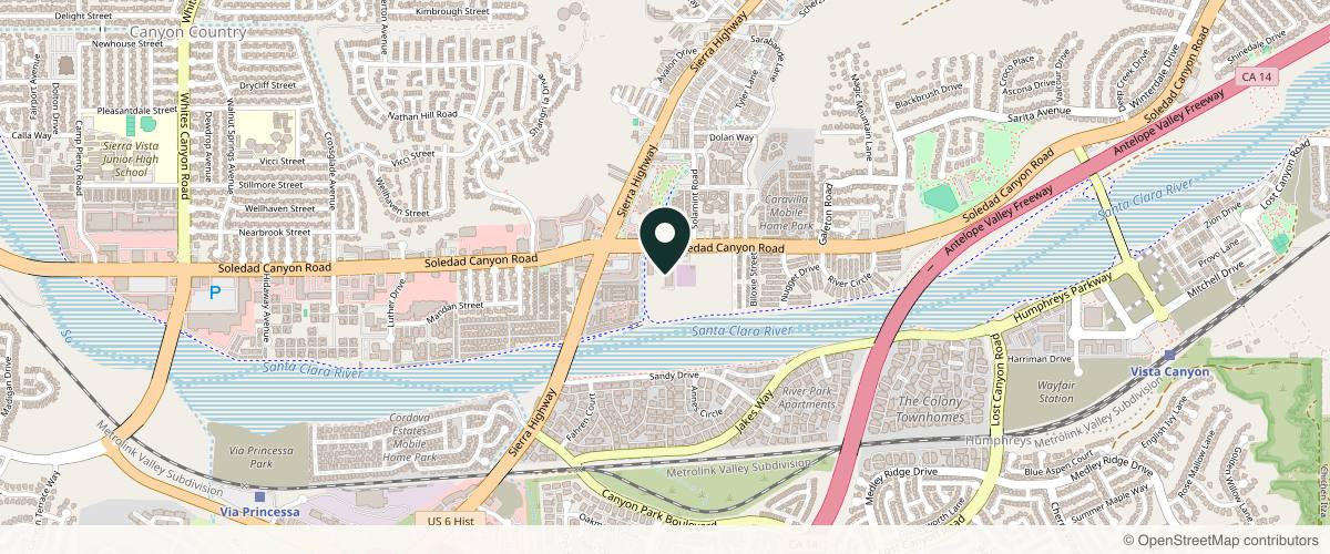 Map showing the exact location of Marcel Aesthetics at 18352 1/2 Soledad Canyon Rd Office 1, Canyon Country, CA 91387, USA