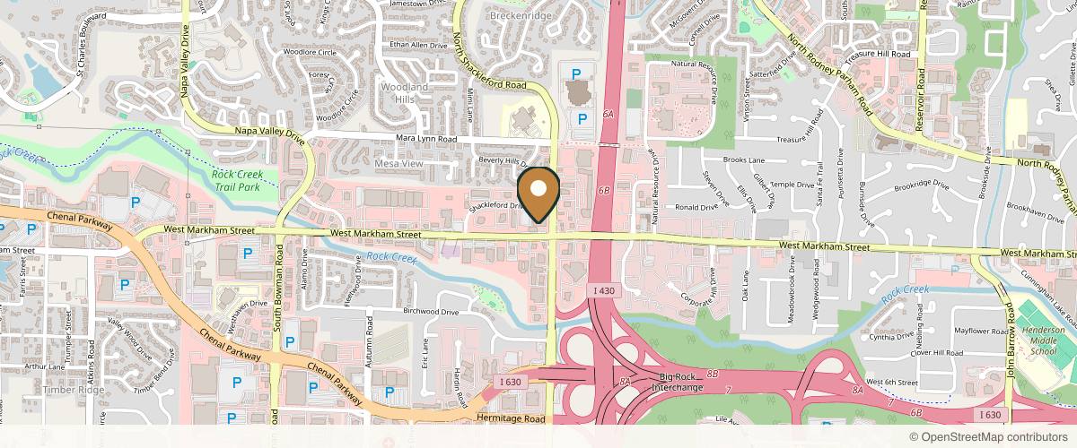 Map showing the exact location of Marina Lifestyle Medicine at 108 N Shackleford Rd #102, Little Rock, AR 72211, USA
