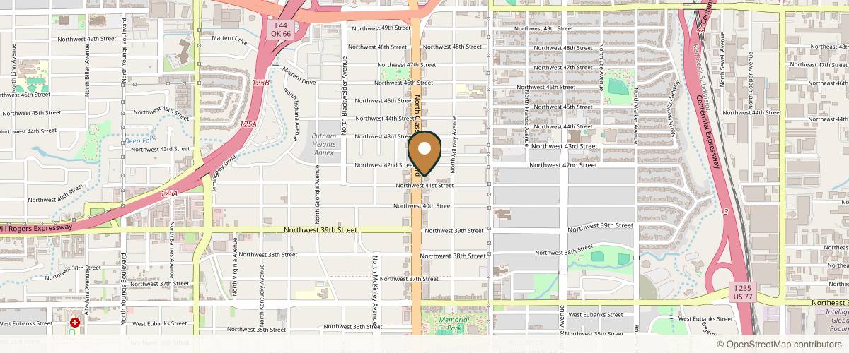 Map showing the exact location of Mariposa Aesthetics & Laser Center at 4214 N Classen Blvd, Oklahoma City, OK 73118, USA