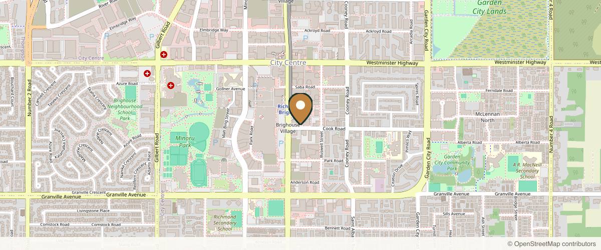 Map showing the exact location of Marjan DaVinci Laser & Cosmetic Clinic at 6388 Number 3 Rd 11th Floor, Suite 1110, Richmond, BC V6Y 0L4, Canada