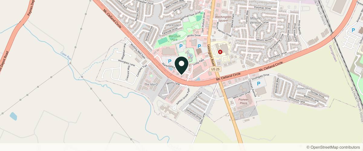 Map showing the exact location of Marshall Lifestyle Medicine & Advanced Aesthetics - Concierge Medicine & Med Spa at 109 Marketplace Cir, Georgetown, KY 40324, USA
