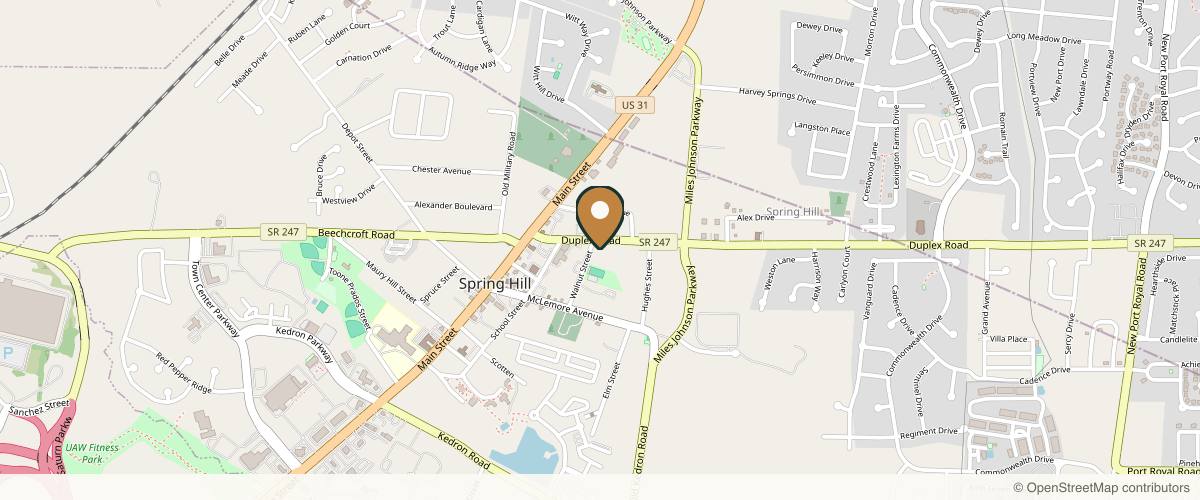 Map showing the exact location of Marvel Cosmetic MedSpa at 2536 Duplex Rd, Spring Hill, TN 37174, USA
