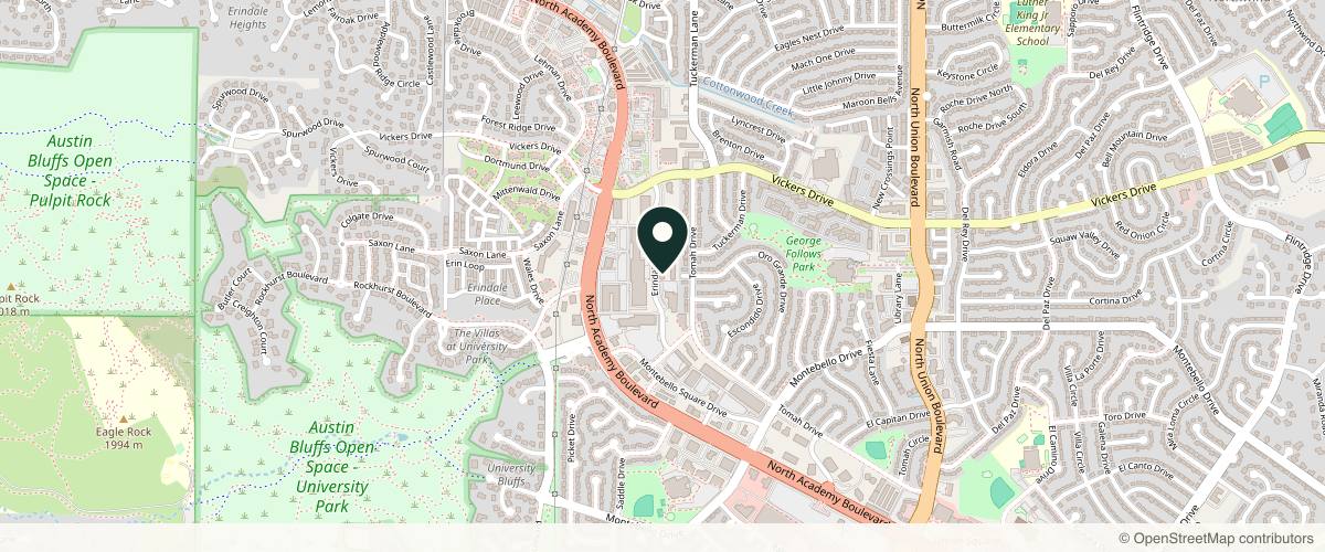 Map showing the exact location of Marysol Gill at 5555 Erindale Dr #201, Colorado Springs, CO 80918, USA