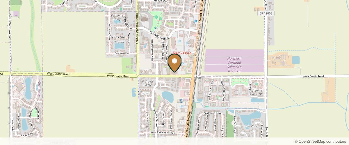 Map showing the exact location of Massage Envy at 1213 Savoy Plaza Ln Suite D, Savoy, IL 61874, USA