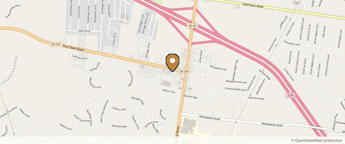 Map showing the exact location of Massage Envy at 1780 Tiny Town Rd Ste G, Clarksville, TN 37042, USA