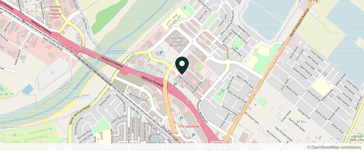 Map showing the exact location of Massage Envy at 655 Town Center Dr Suite 2200, Oxnard, CA 93036, USA
