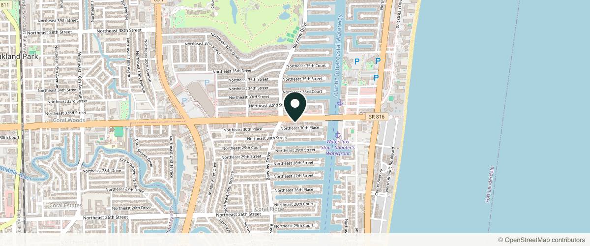 Map showing the exact location of Matthew Zarraga, DO at f 2, 2838 E Oakland Park Blvd, Fort Lauderdale, FL 33306