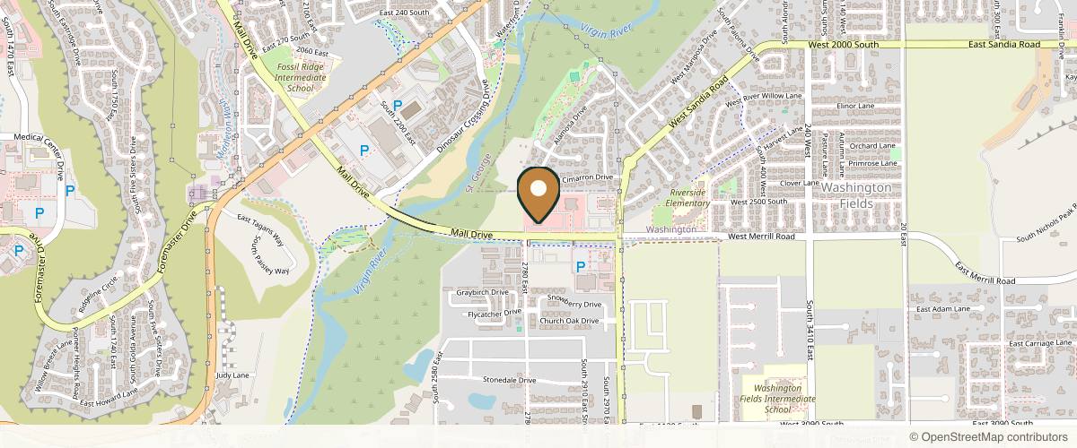 Map showing the exact location of MaVie Med Spa at 2825 E Mall Dr, St. George, UT 84790, USA