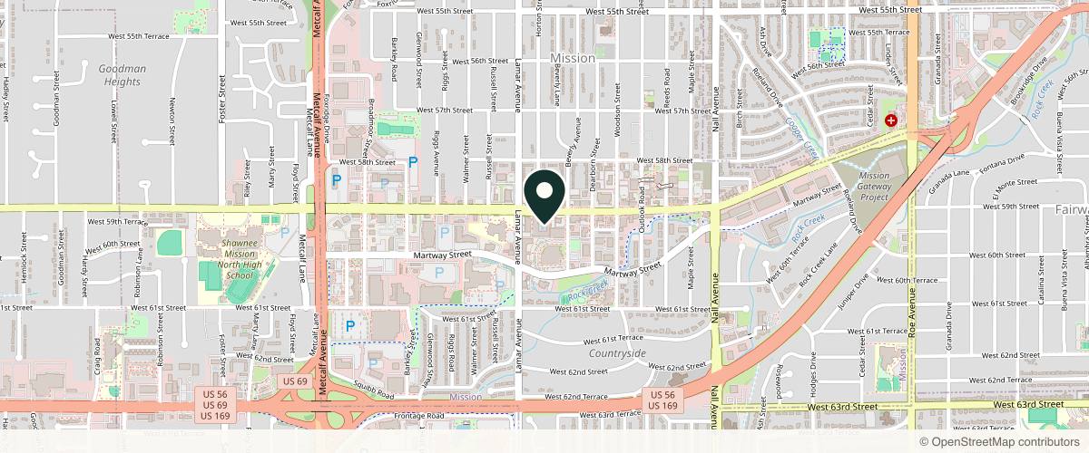 Map showing the exact location of MaxWell Aesthetics, LLC at 6201 Johnson Dr Ste 117, Mission, KS 66202, USA