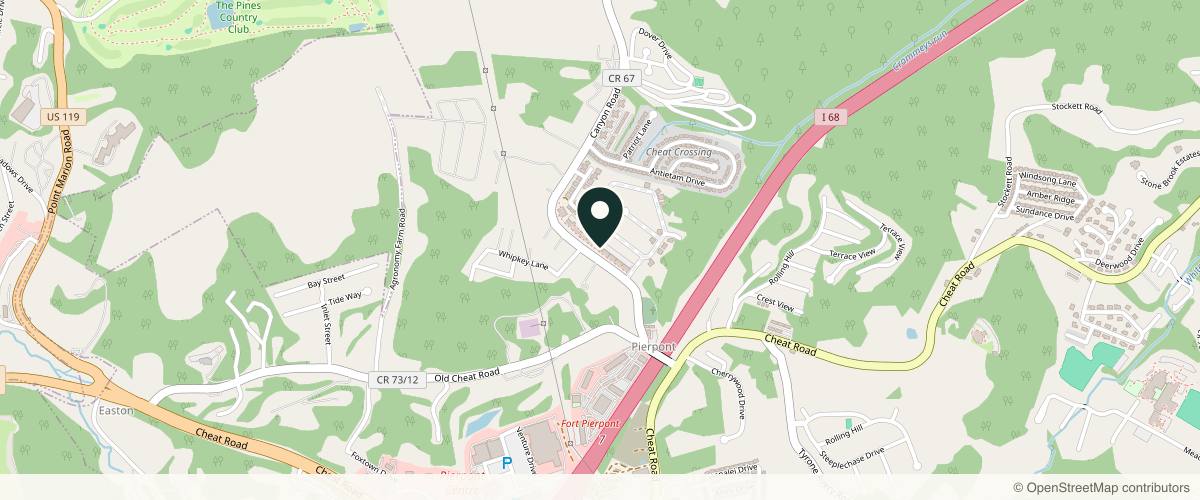 Map showing the exact location of McClellan Plastic Surgery at 5000 Coombs Farm Dr #102, Morgantown, WV 26508, USA