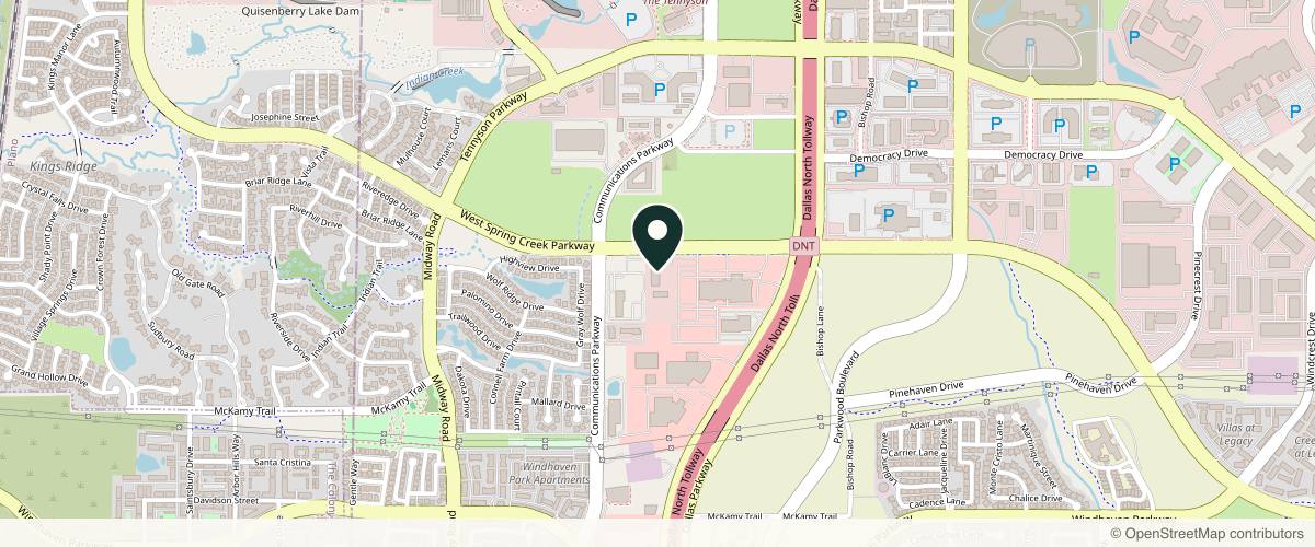 Map showing the exact location of McGuiness Dermatology at 6000 W Spring Creek Pkwy Ste 200, Plano, TX 75024