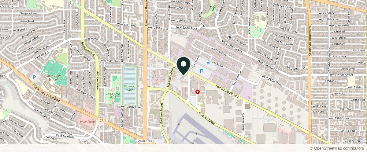 Map showing the exact location of McKitty Dermatology at 3440 Lomita Blvd #442, Torrance, CA 90505