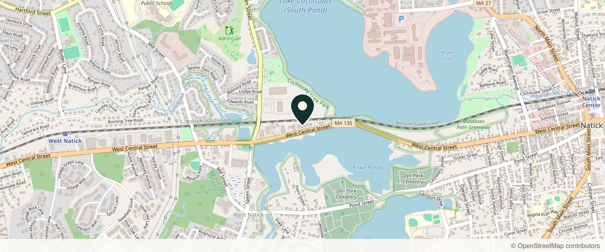 Map showing the exact location of MD Esthetics Natick at 117 W Central St # B, Natick, MA 01760, USA