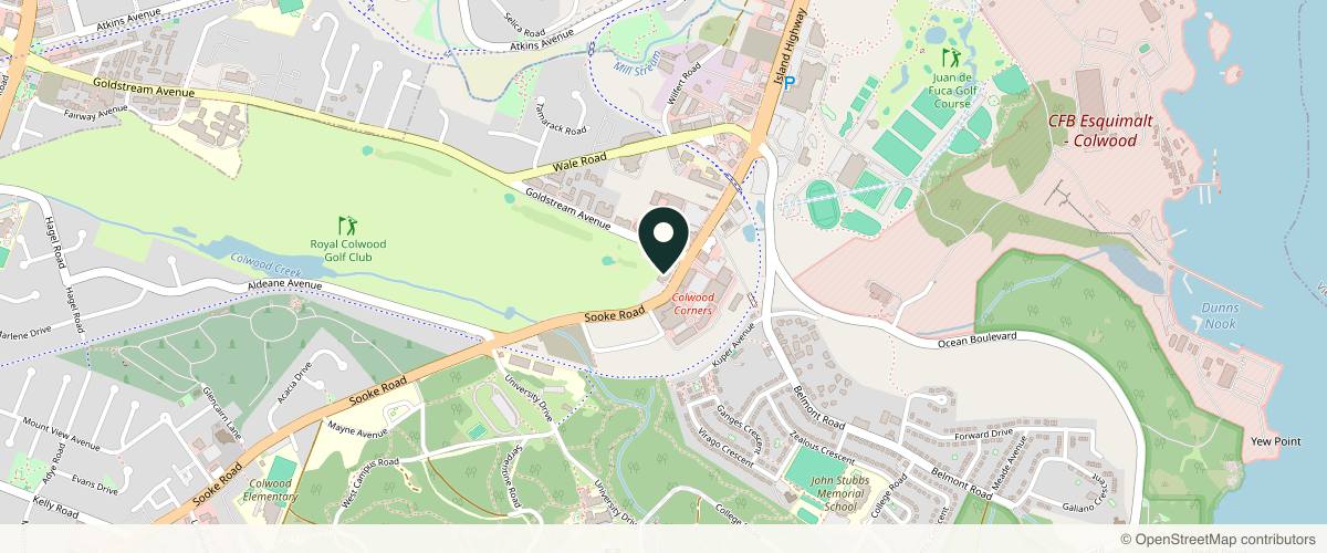 Map showing the exact location of MD ESTHETICS at 1910 Sooke Rd #201, Victoria, BC V9B 1V7, Canada