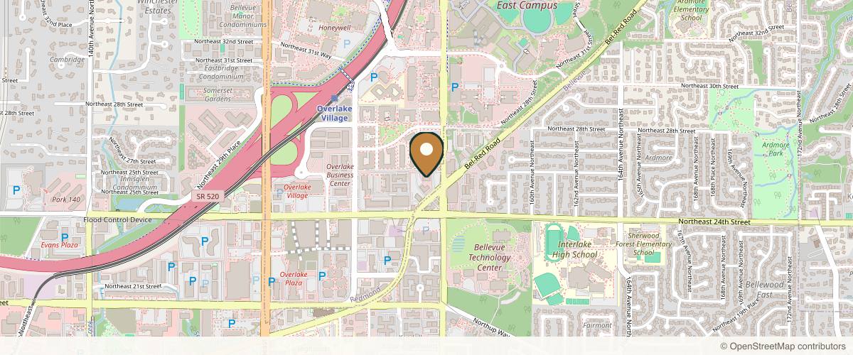 Map showing the exact location of MD Medspa - Dr. Dhirendra Kumar MD at 15446 NE Bel Red Rd #450, Redmond, WA 98052, USA